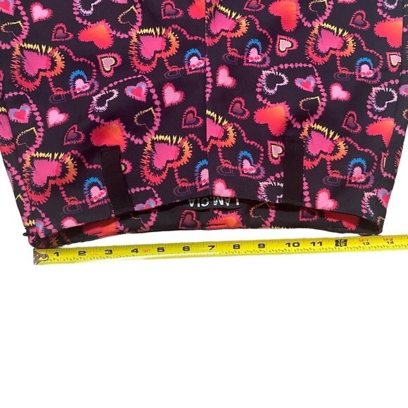 I Am Gia Size S Rylee Cropped Flare Pants Hearts Print Maximalist Kawaii Rave - Picture 11 of 13